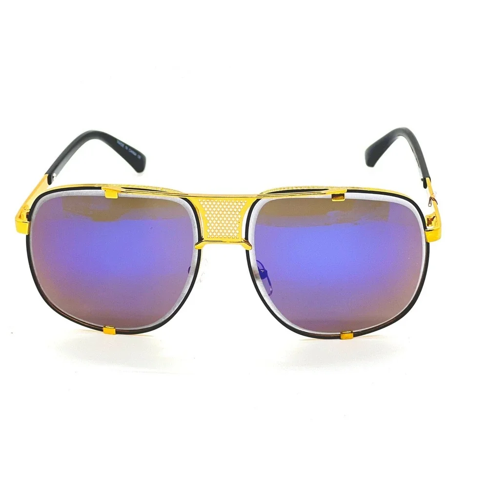 Sunglasses for Men Oversize Classic Black Shades Goggle Retro Gold‎ Alloy Frame